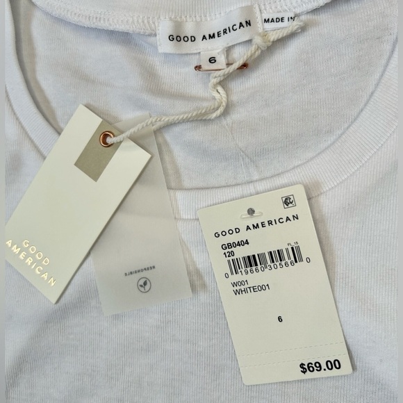 NWT Good American White Open-Back Short-Sleeve Thong Bodysuit with Snaps, XXXL - Picture 13 of 15